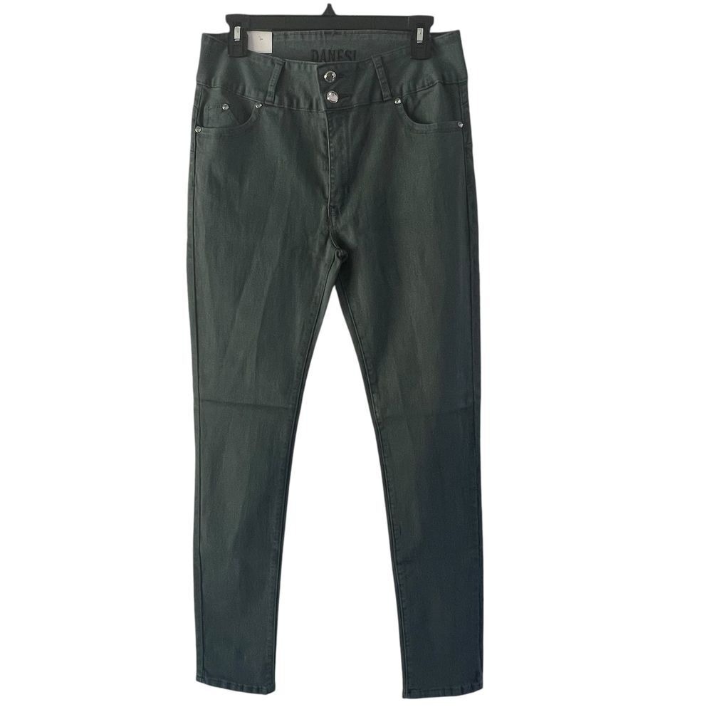 Danesi Women's Forest Green‎ Skinny Jeans Stretch Denim Pants Size 17